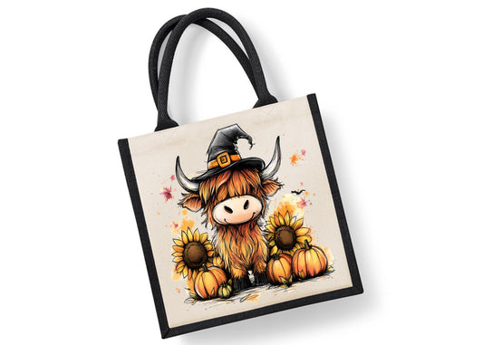 Highland Cow Tote Bag | Jute | Jute Tote Bag | Shopping Bag | Reusable Bag | Highland Cow