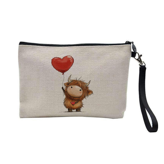 Pencil Case / Make Up / Cosmetic Bag | Make Up | Personalised | Made to Order | Highland Cow