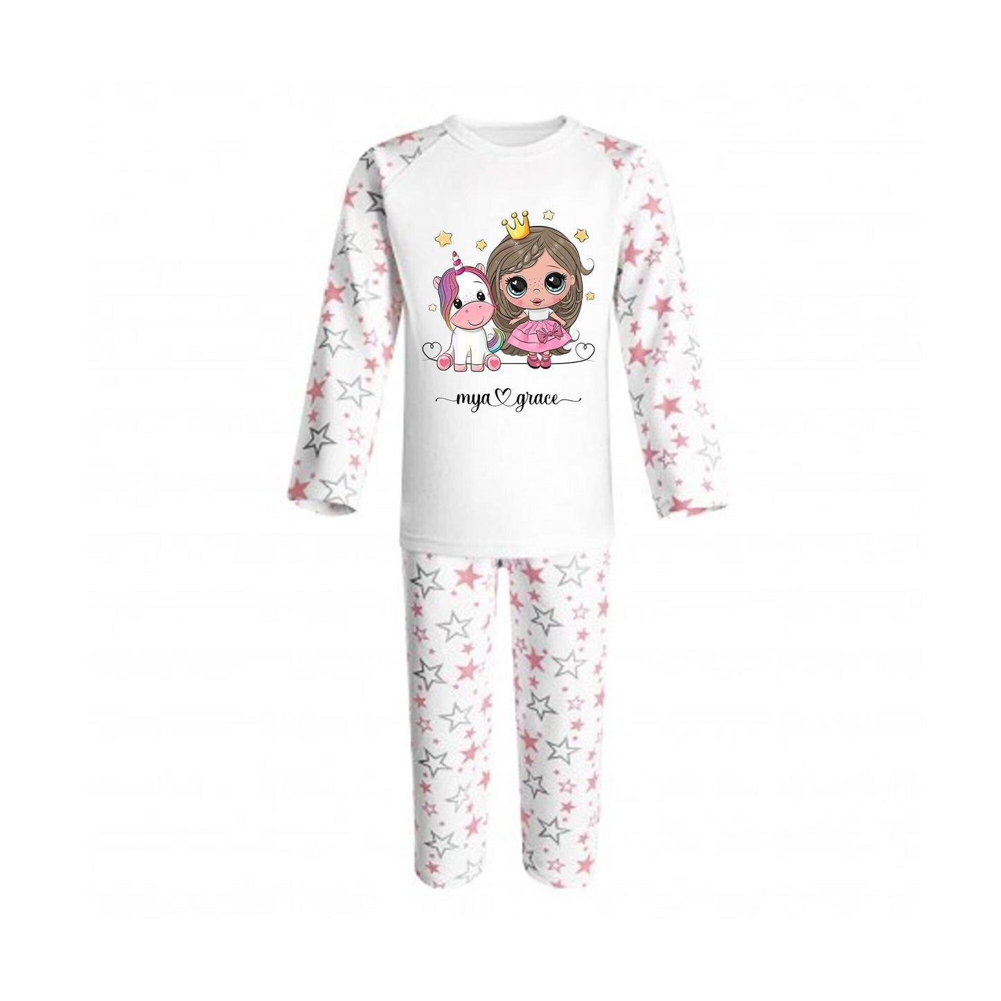 Personalised Princess Pyjamas | PJ's | Kids Nightwear | Unicorn | Princess