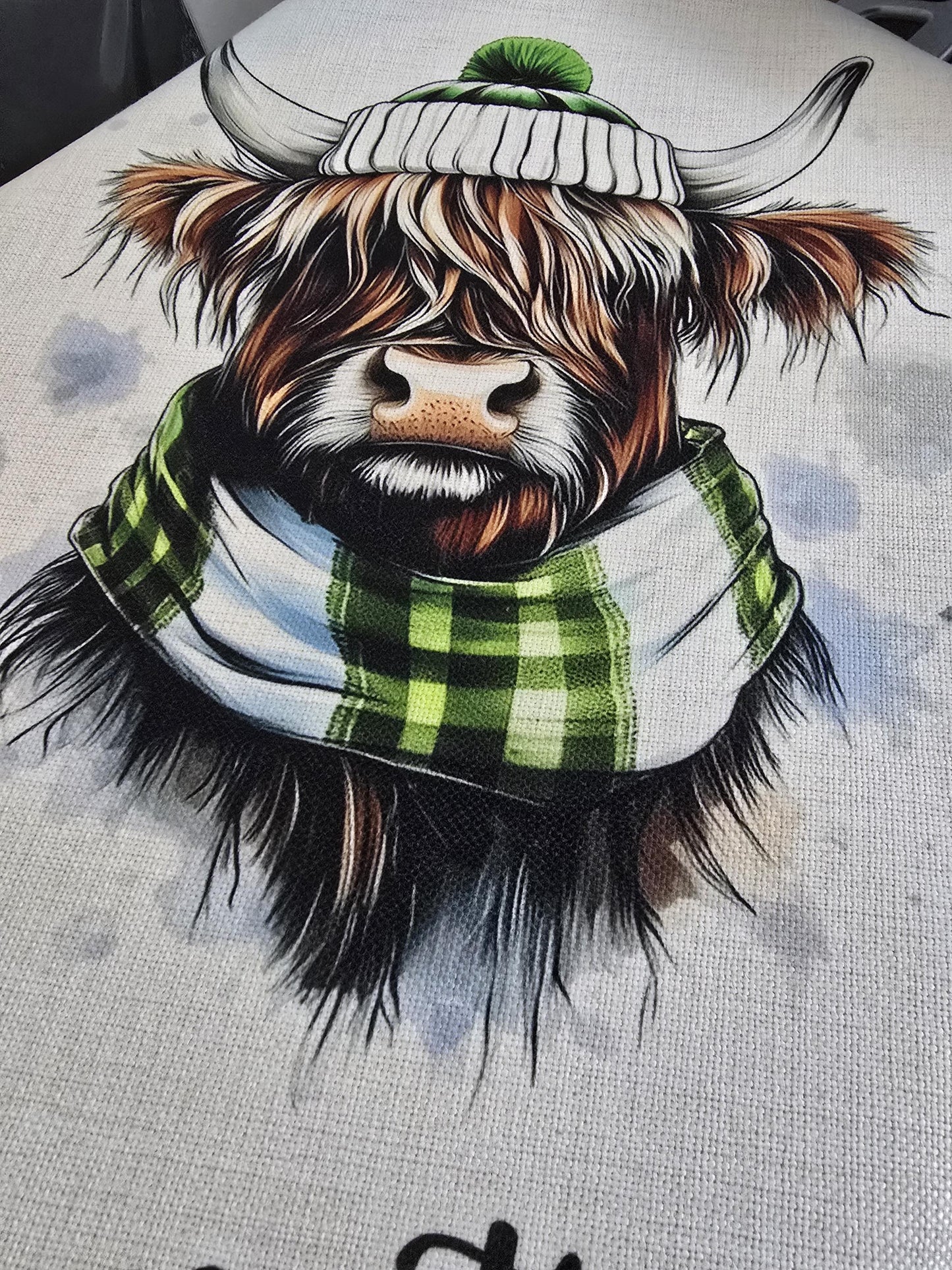 Santa Sack - Personalised Santa Sack - Christmas Stocking - Made to Order - XL - 70x50cm - Highland Cow