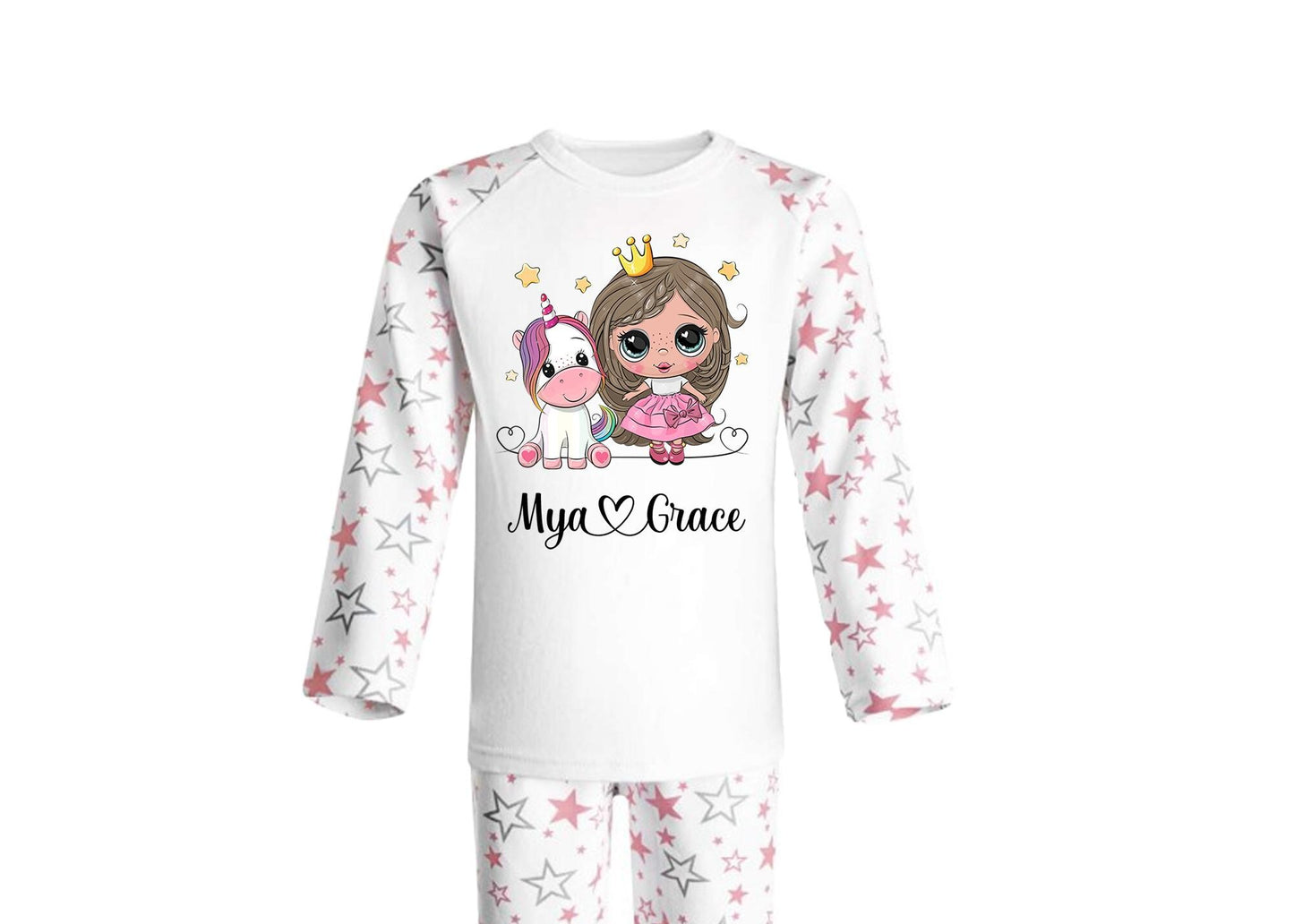 Personalised Princess Pyjamas | PJ's | Kids Nightwear | Unicorn | Princess
