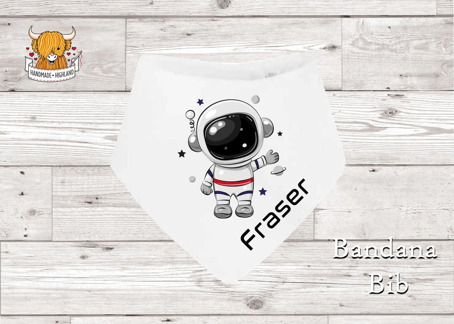 Bandana Bib | Dribble Bib | Baby Bib | Space | Spaceman | Personalised Bib | One Size