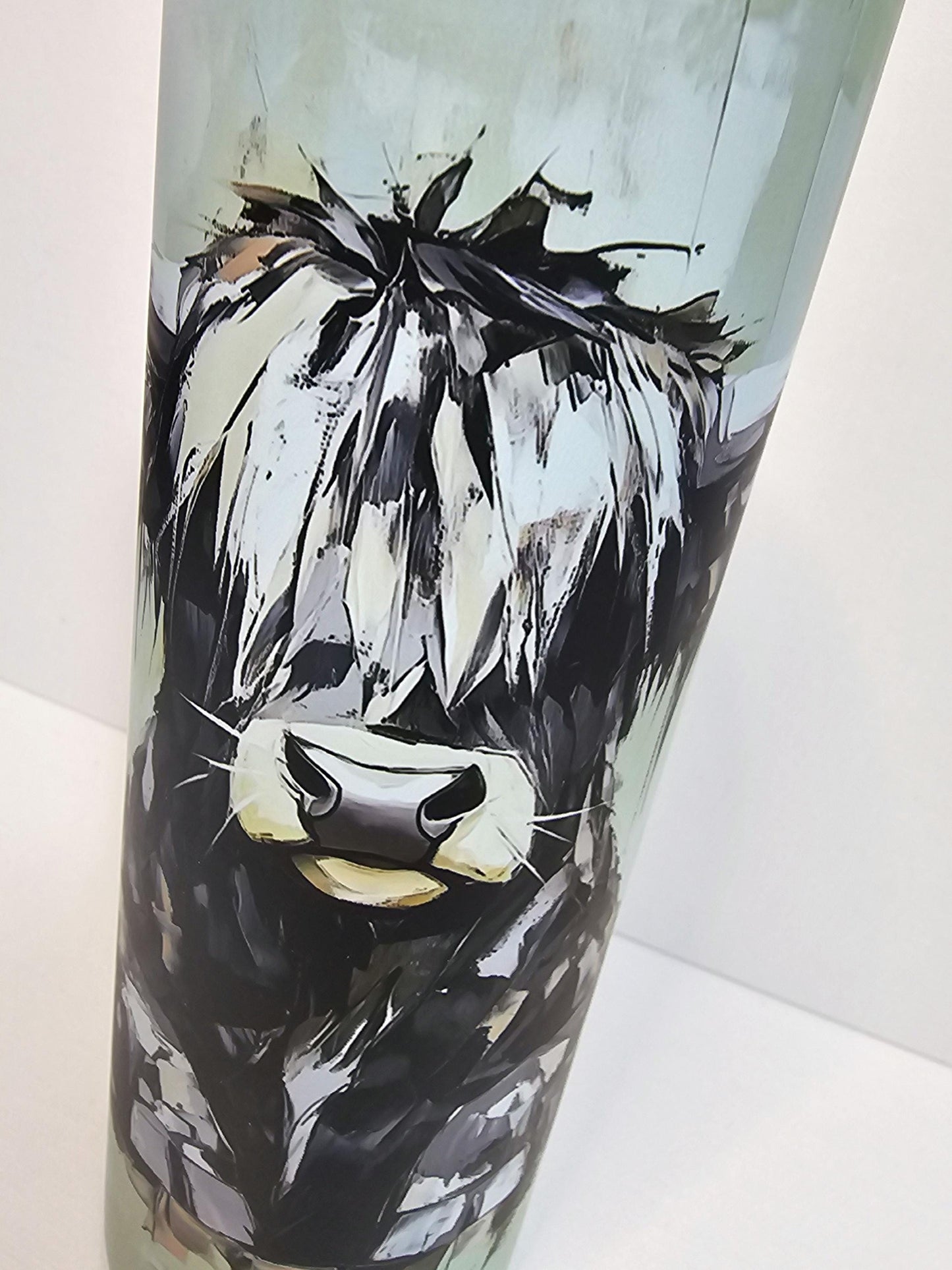 20oz Metal Tumbler with Straw l 20oz Tumbler | Hot Cold Drinks | Travel Cup Bottle | Highland Cow