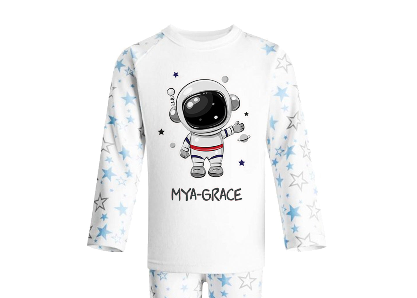 Personalised Space Man Pyjamas | PJ's | Kids Nightwear | Spaceman | Space | 3 Colours