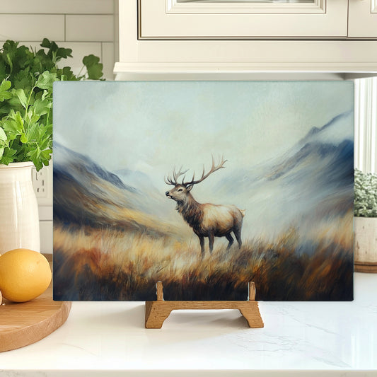 Glass Chopping Board - Stag Chopping Board - Cutting Board - Cheese Board - Highland Hills