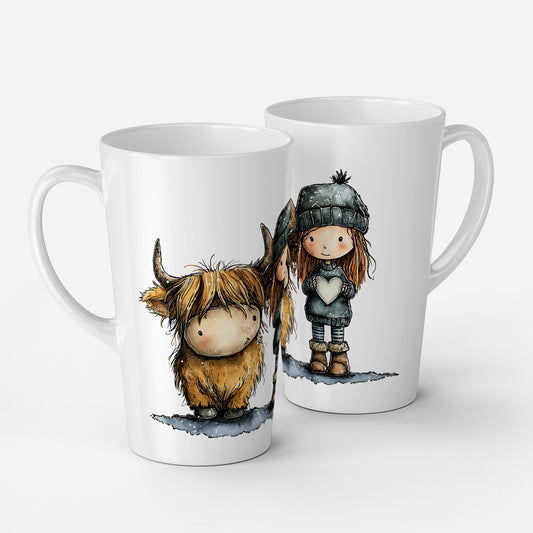 Personalised Mug | Latte Mug | Highland Cow | Christmas Mug| Coffee Cup | Me & Moo