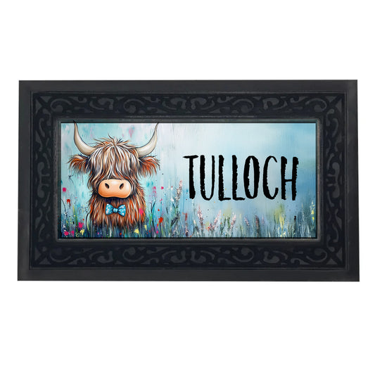 Personalised Doormat - Custom - Highland Cow Doormat - Add Your Own Text