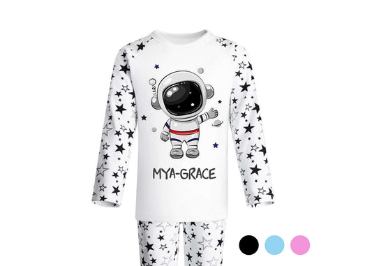 Personalised Space Man Pyjamas | PJ's | Kids Nightwear | Spaceman | Space | 3 Colours