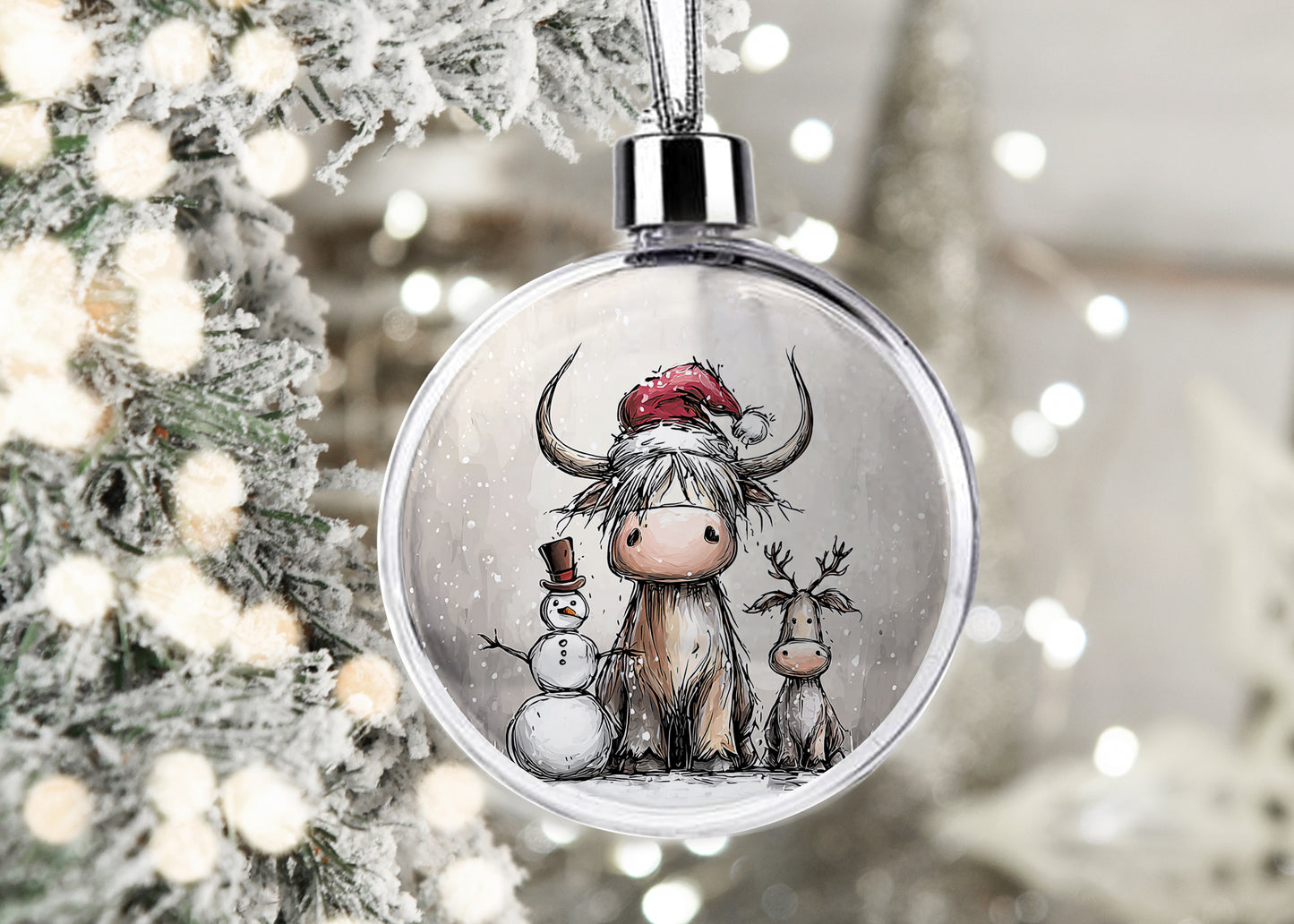 Christmas Bauble | Christmas Ornament | Christmas Decoration | Highland Cow | Made to Order | Moo Crew