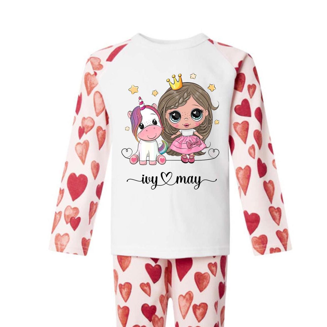 Personalised Princess Pyjamas | PJ's | Kids Nightwear | Unicorn | Princess