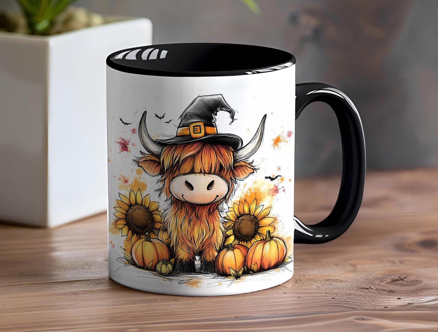Personalised Mug | Coffee Cup | Highland Cow | Ceramic Mug| 10 Colour Choices | Highland Cow