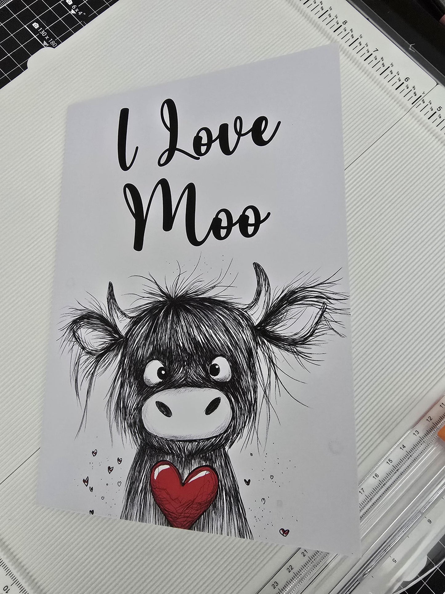Birthday Card - Highland Cow Birthday Card - I Love Moo - Personalised Birthday Card