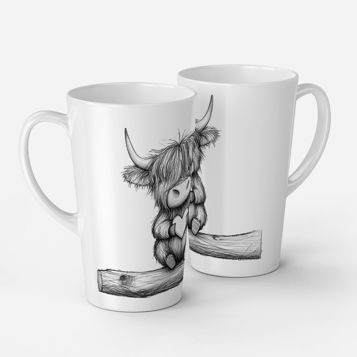 Personalised Mug | Latte Mug | Highland Cow | Christmas Mug| Coffee Cup | Hearts