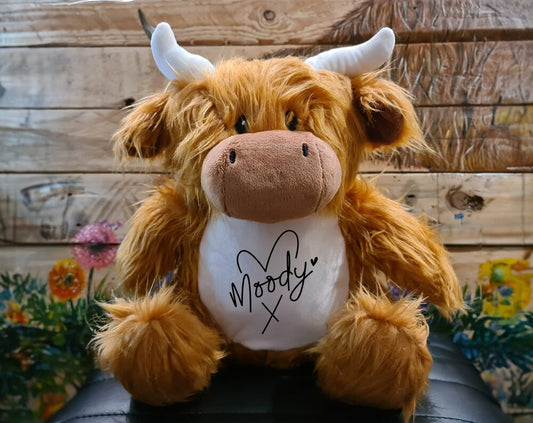 Highland Cow | Personalised Soft Toy | Teddy Bear | Moody Cow