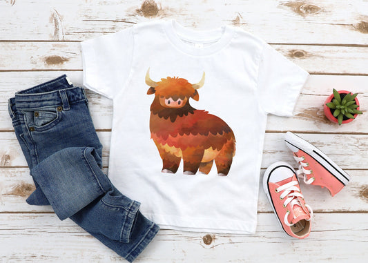 Highland Cow T-shirt | Kids T-shirt | Highland Cow | Personalised T-Shirt | Made To Order