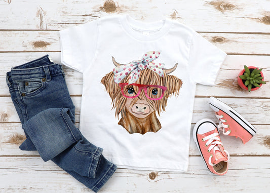 Highland Cow T-shirt | Kids T-shirt | Highland Cow | Personalised T-Shirt | Made To Order