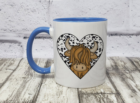 Highland Cow Ceramic Mug | 10 Colour Choices | Personalisation Available | Highland Cow Love | made to order