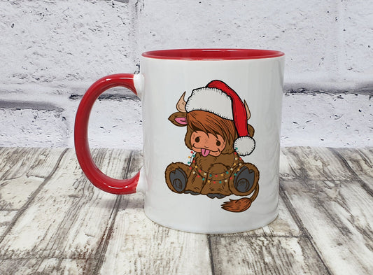 Highland Cow Mug | Christmas Mug | Highland Cow | 10 Colour Choices | Personalisation Available