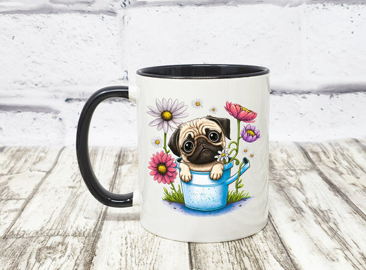Personalised Mug | Pug Mug | Pug | 10 Colour Choices | Coffee Cup | Dog Mug