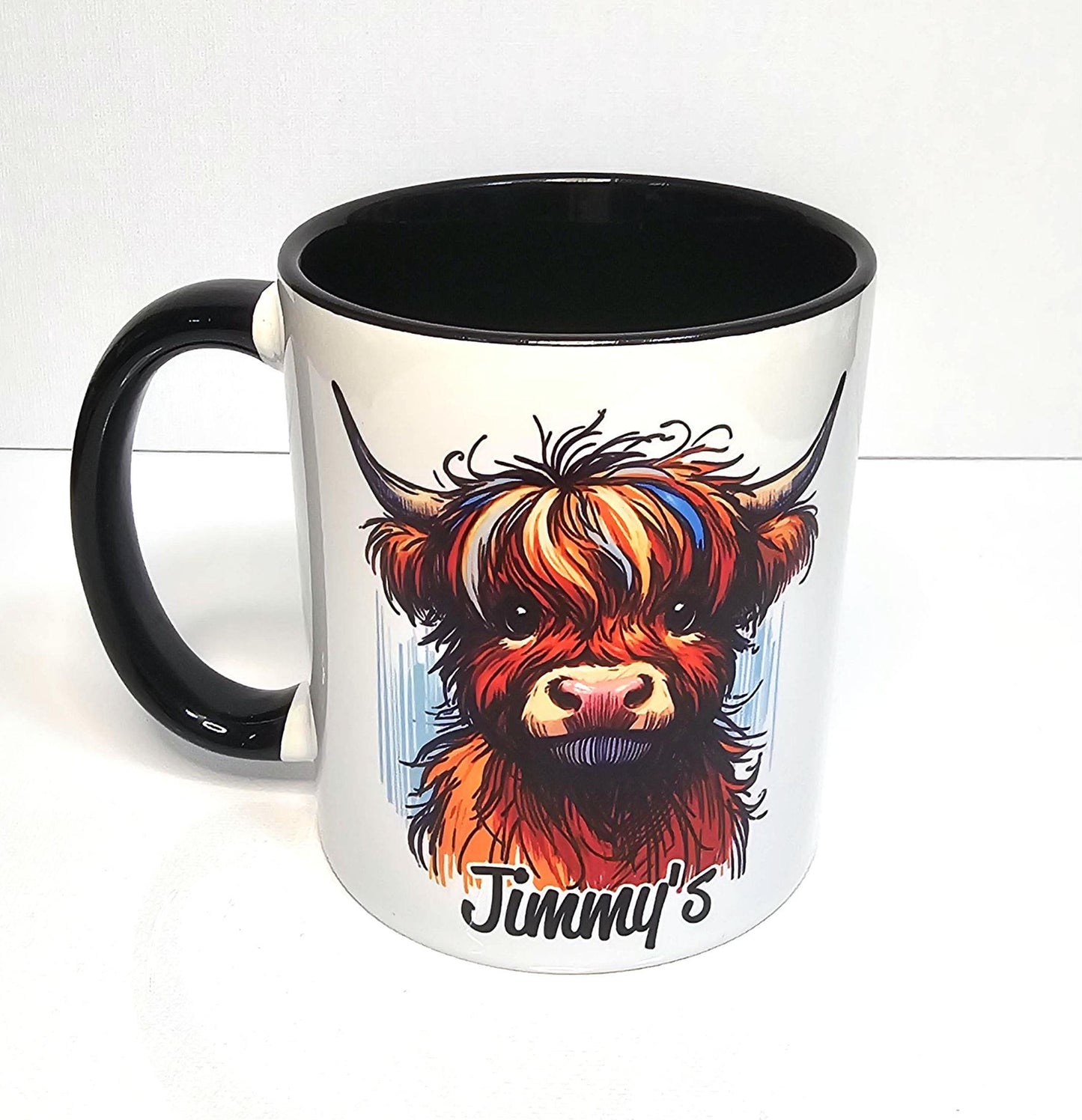 Personalised Mug | Coffee Cup | Highland Cow | Ceramic Mug| 10 Colour Choices | Highland Cow