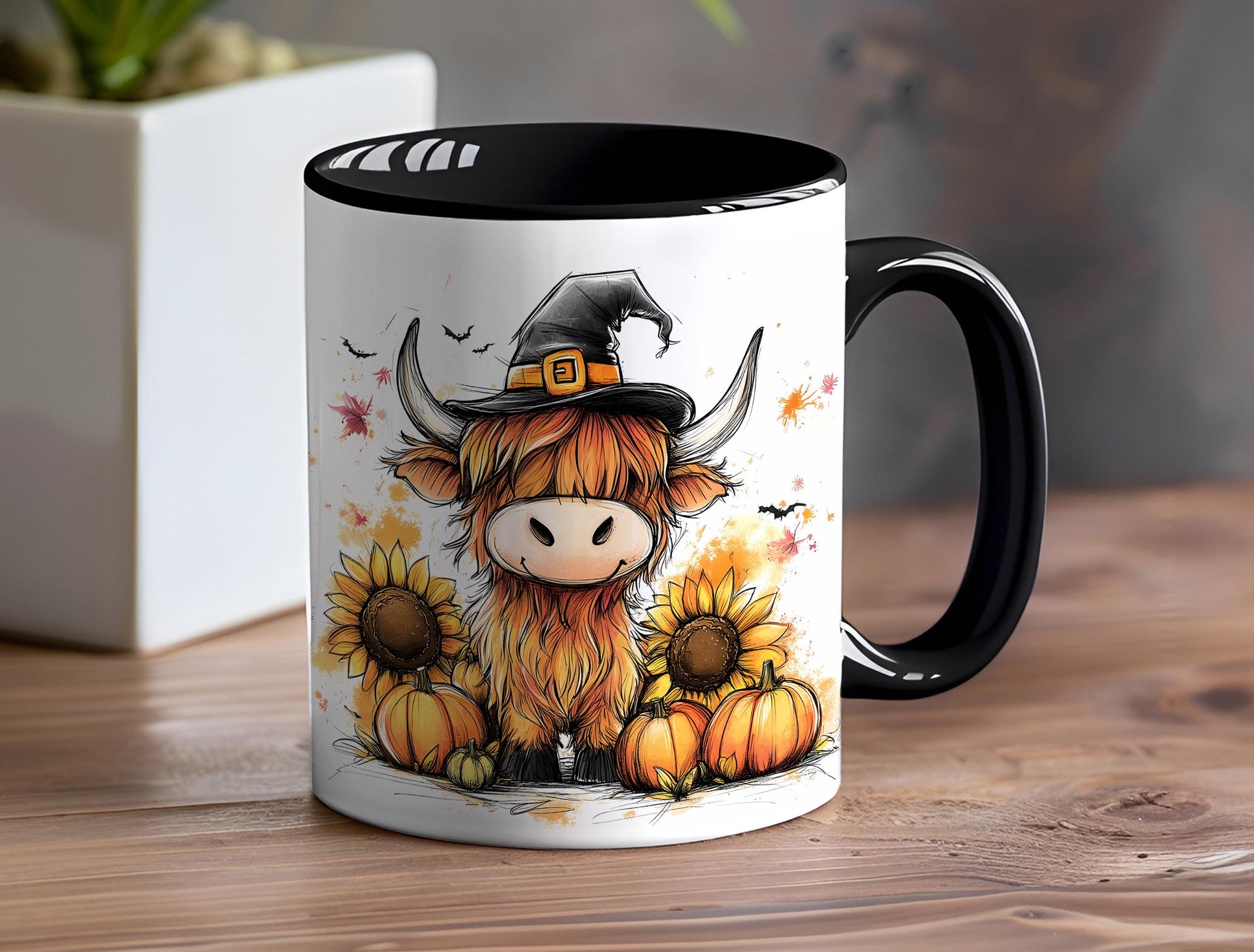 Personalised Mug | Coffee Cup | Highland Cow | Ceramic Mug| 10 Colour Choices | Highland Cow