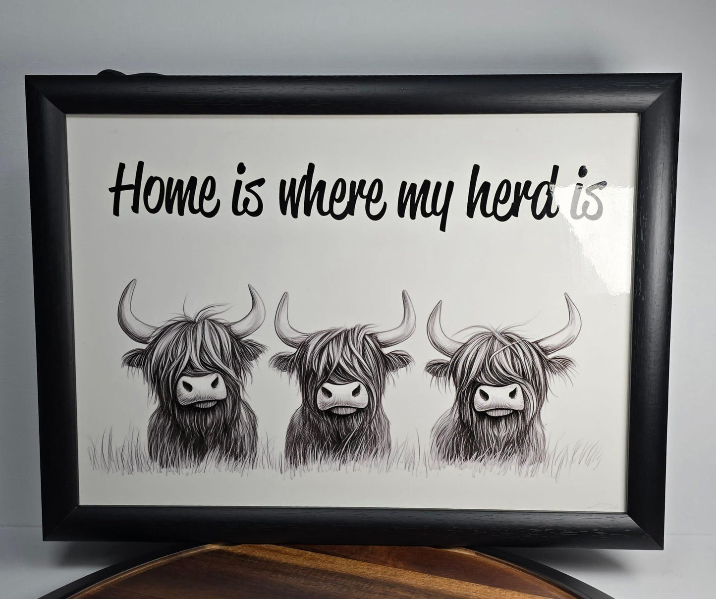 Lap Tray - Padded Tray - Highland Cow Gift - Home is where my Herd is - Highland Cow