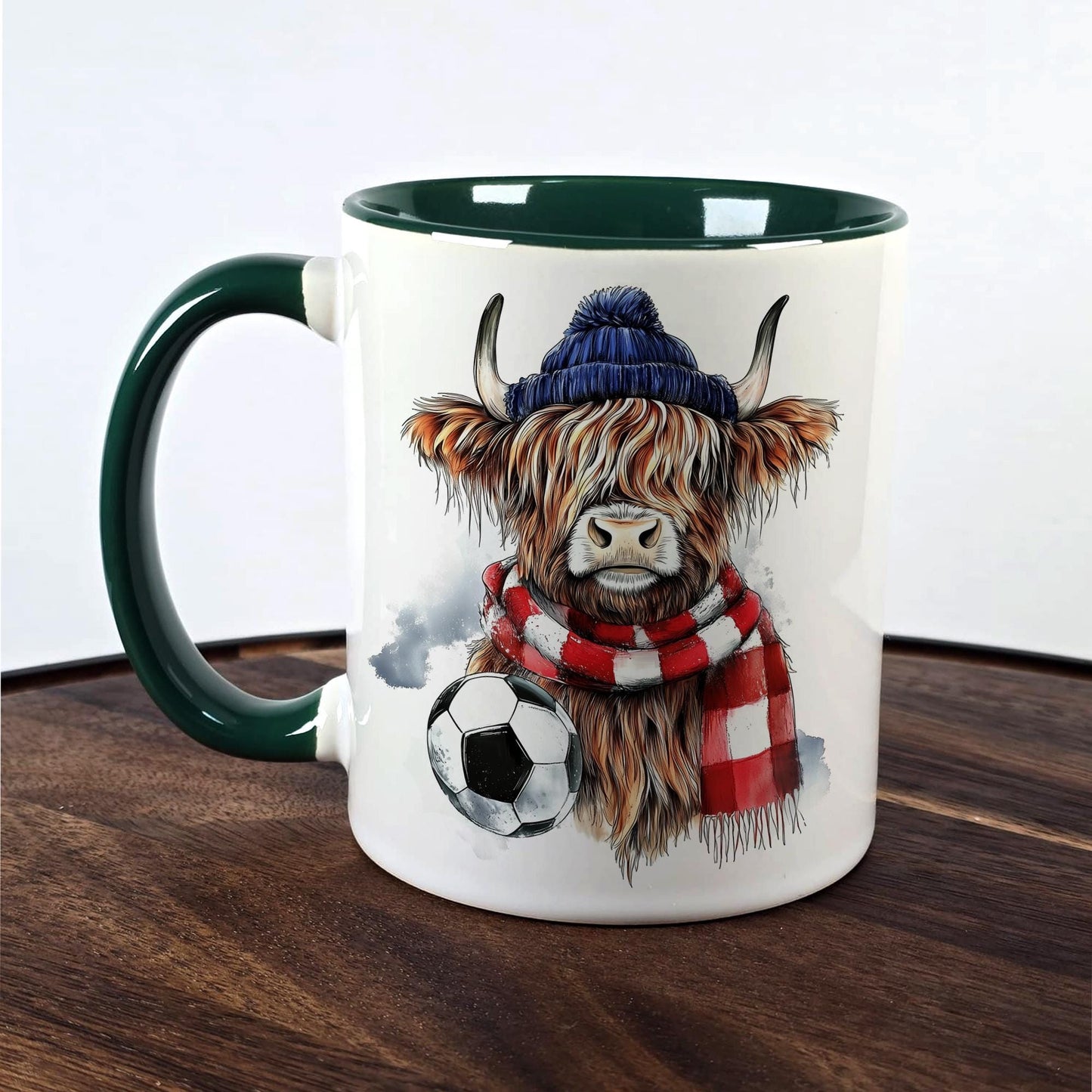 Highland Cow Ceramic Mug| | Highland Cow Gift | Football Moo | Personalised Mug| 9 Colour Choices