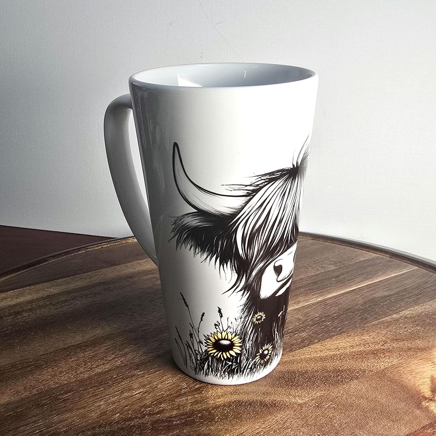 Personalised Mug | Latte Mug | Highland Cow | Christmas Mug| Coffee Cup | Thistles