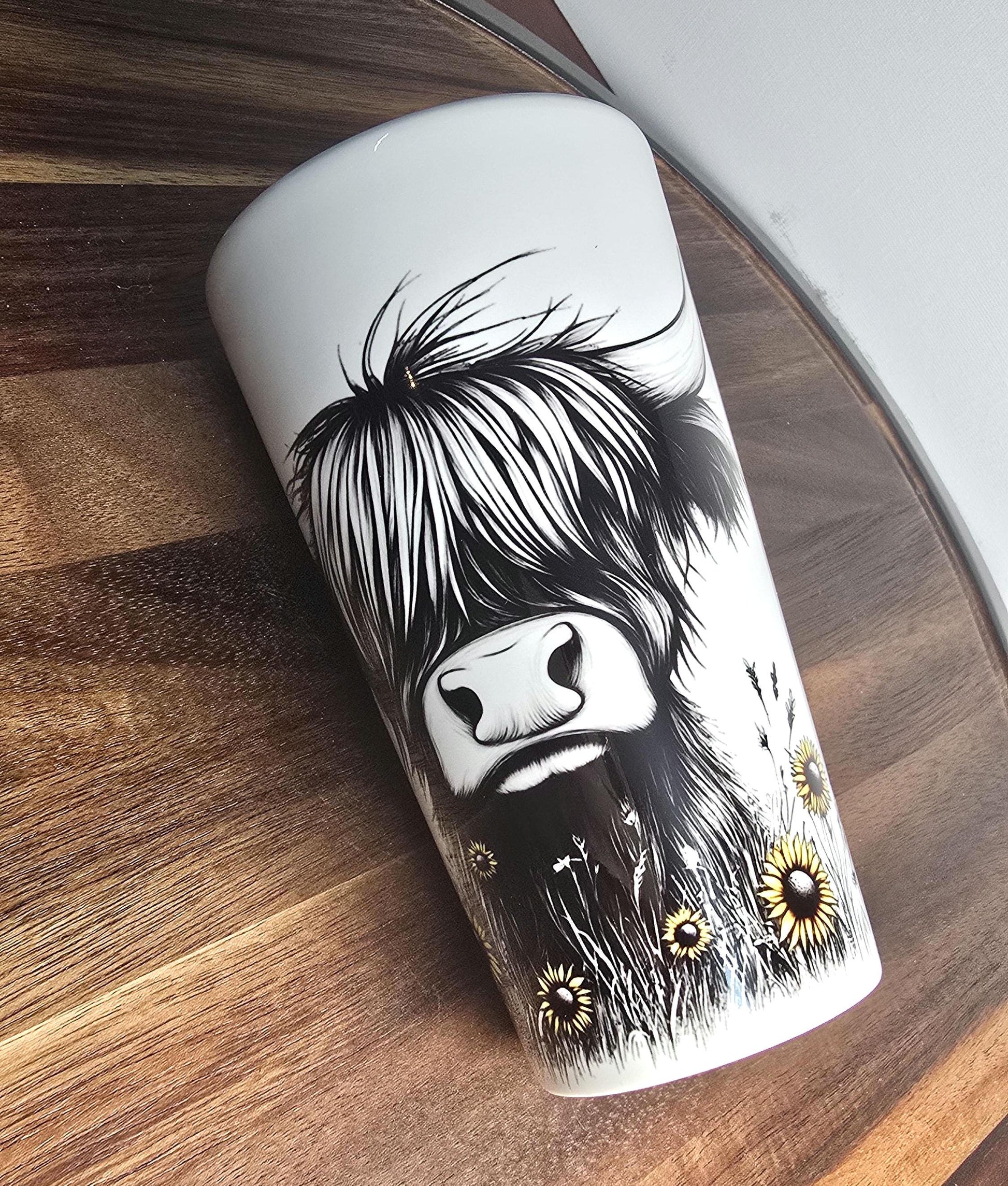 Personalised Mug | Latte Mug | Highland Cow | Christmas Mug| Coffee Cup | Thistles