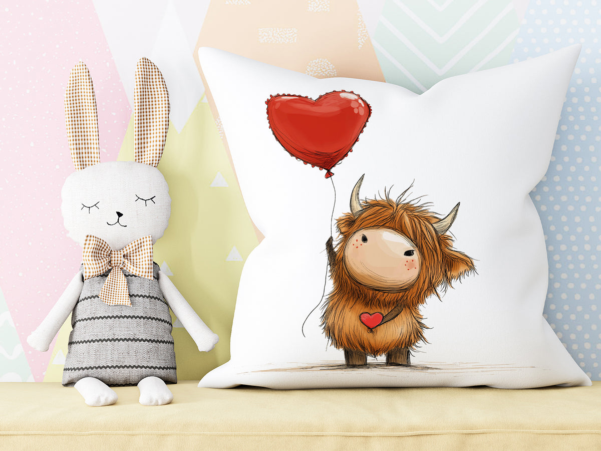 Highland Cow Cushion | Cushion | Made to Order | Highland Cow | I Love Moo