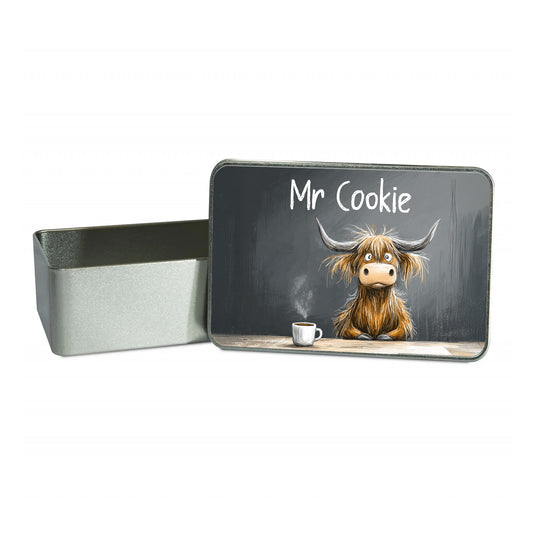Metal Tin - Sweet Tin - Techer Gift - Biscuit Tin - Highland Cow Tin - Teacher Gift