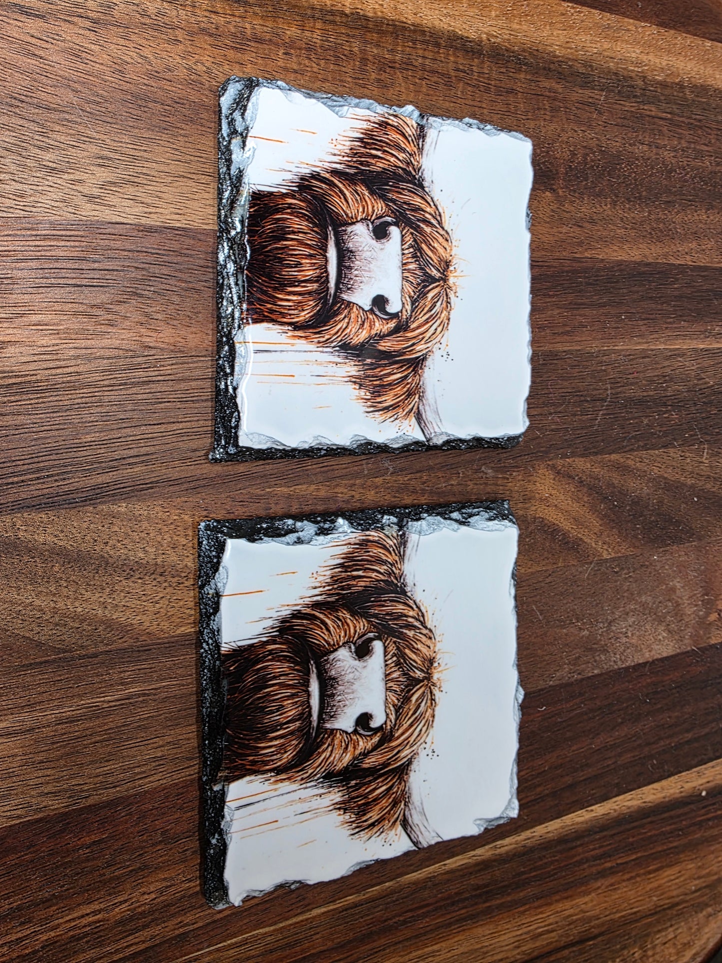 Slate Coaster - Highland Cow Slate Coaster - Highland Cow Coaster - I See Moo