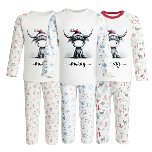 Personalised Christmas Pyjamas | PJ's | Kids Nightwear |Christmas | Christmas Moo