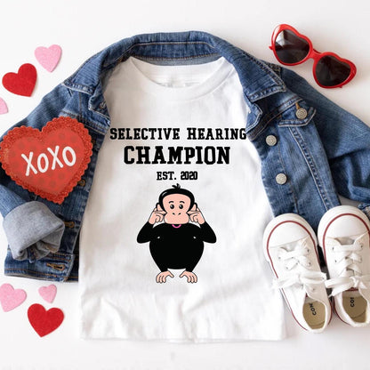 T-Shirt | Funny T-Shirt | Selective Hearing | Unisex | Made To Order |  Personalised T-Shirt | Adult and Child Sizes