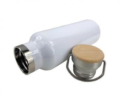 Personalised Water Bottle | 600ml | Hot/Cold | Custom Water Bottle | Highland Cow | Metal Water Bottle Bamboo Lid with Carry Handle