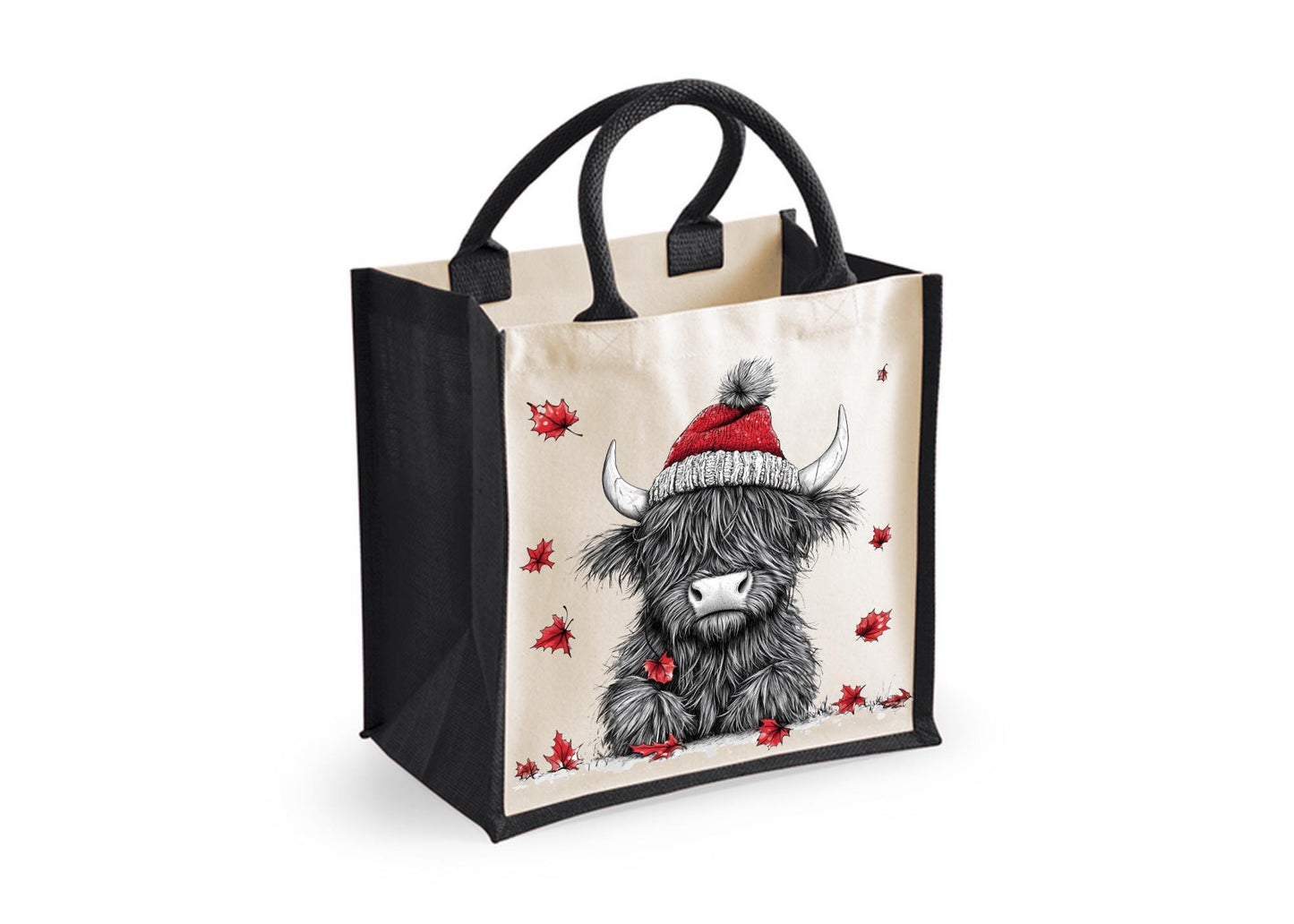 Highland Cow Tote Bag | Jute | Jute Tote Bag | Shopping Bag | Reusable Bag | Highland Cow