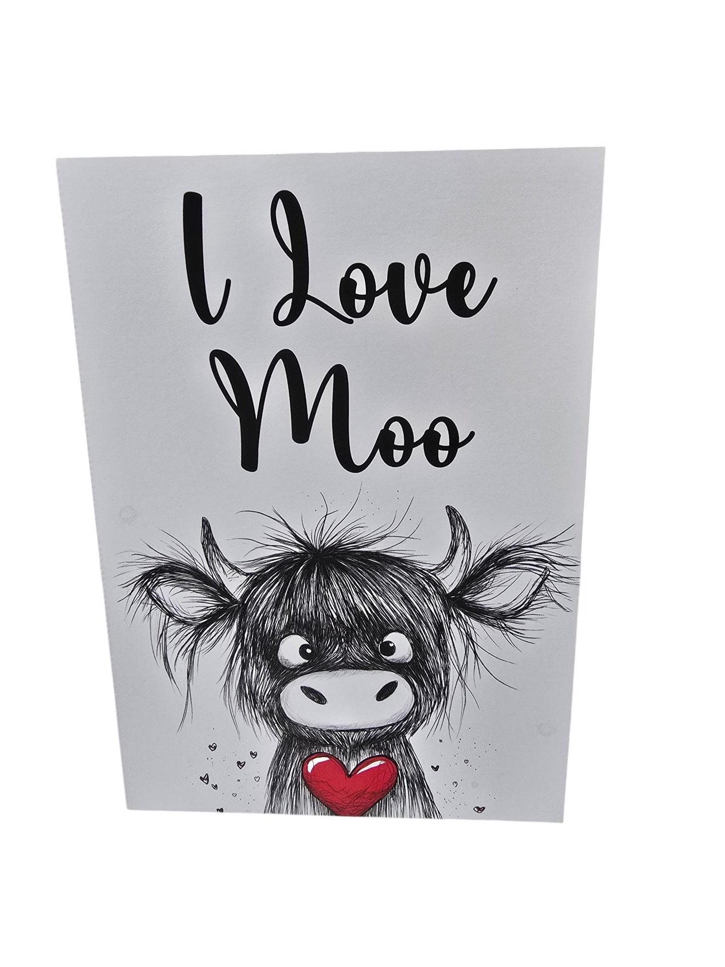 Birthday Card - Highland Cow Birthday Card - I Love Moo - Personalised Birthday Card