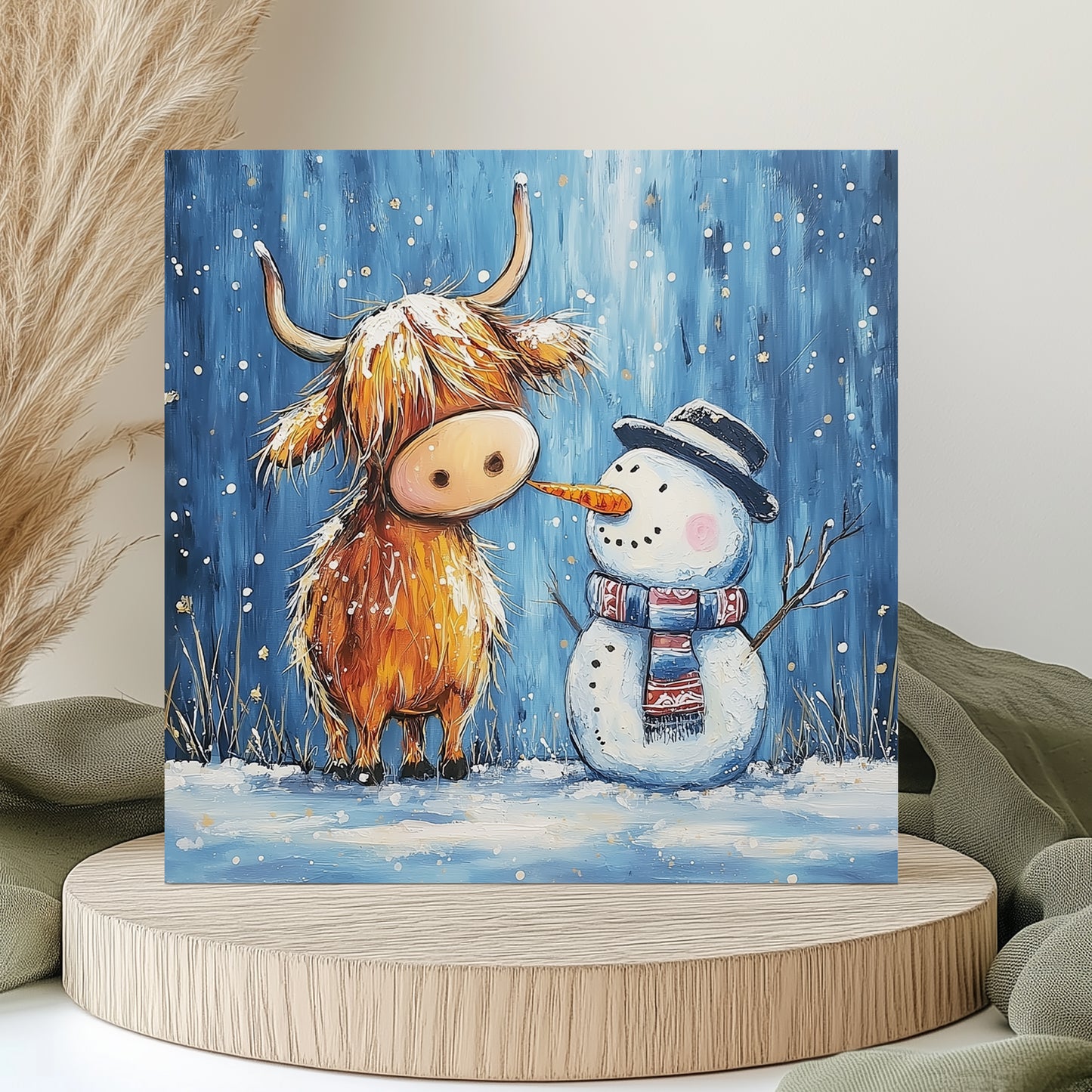 Christmas Card - Highland Cow Card - Highland & Snow