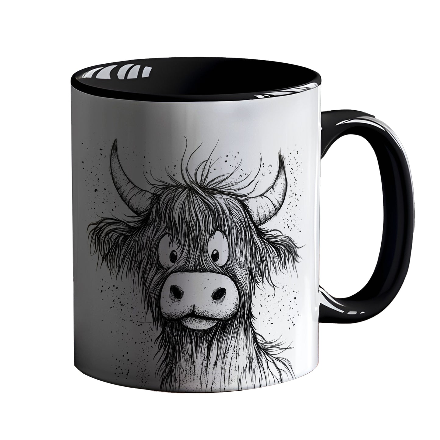 Highland Cow Ceramic Mug|  | Highland Cow Gift | Personalised Mug| 9 Colour Choices | Doodle Moo