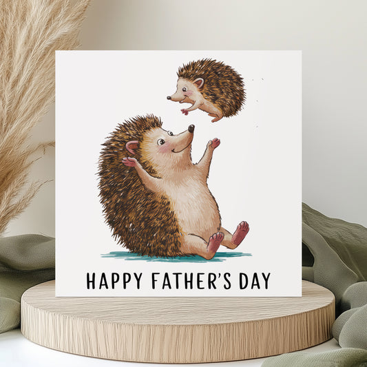 Fathers Day Card - Hedgehog Fathers Day - Daddy Hedgehog