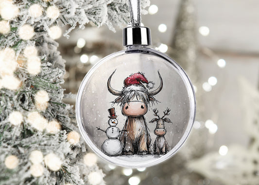 Christmas Bauble | Christmas Ornament | Christmas Decoration | Highland Cow | Made to Order | Moo Crew