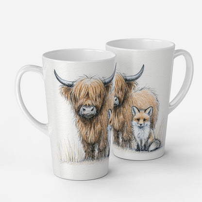 Personalised Mug | Latte Mug | Highland Cow |Coffee Cup | The Fox and the Moo