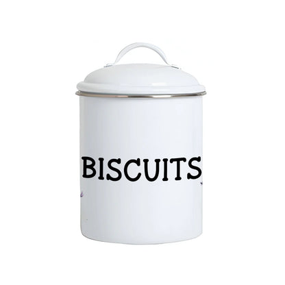 Biscuit Barrel Enamel - Highland Cow - Enamel Caddie - Enamel Jar - Biscuit Tin - Highland Cow