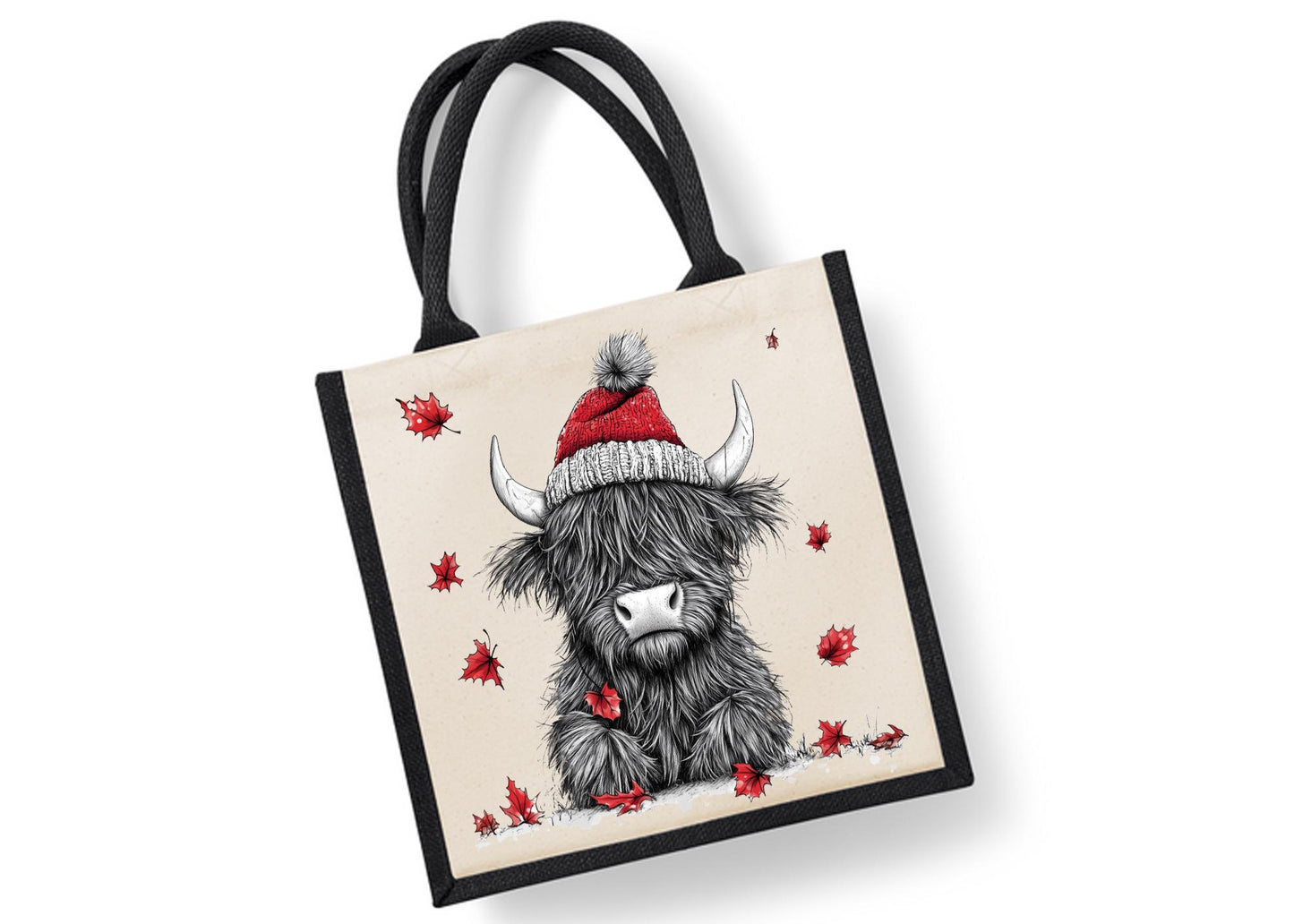 Highland Cow Tote Bag | Jute | Jute Tote Bag | Shopping Bag | Reusable Bag | Highland Cow