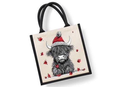Highland Cow Tote Bag | Jute | Jute Tote Bag | Shopping Bag | Reusable Bag | Highland Cow