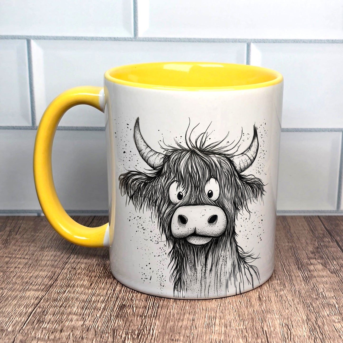 Highland Cow Ceramic Mug|  | Highland Cow Gift | Personalised Mug| 9 Colour Choices | Doodle Moo