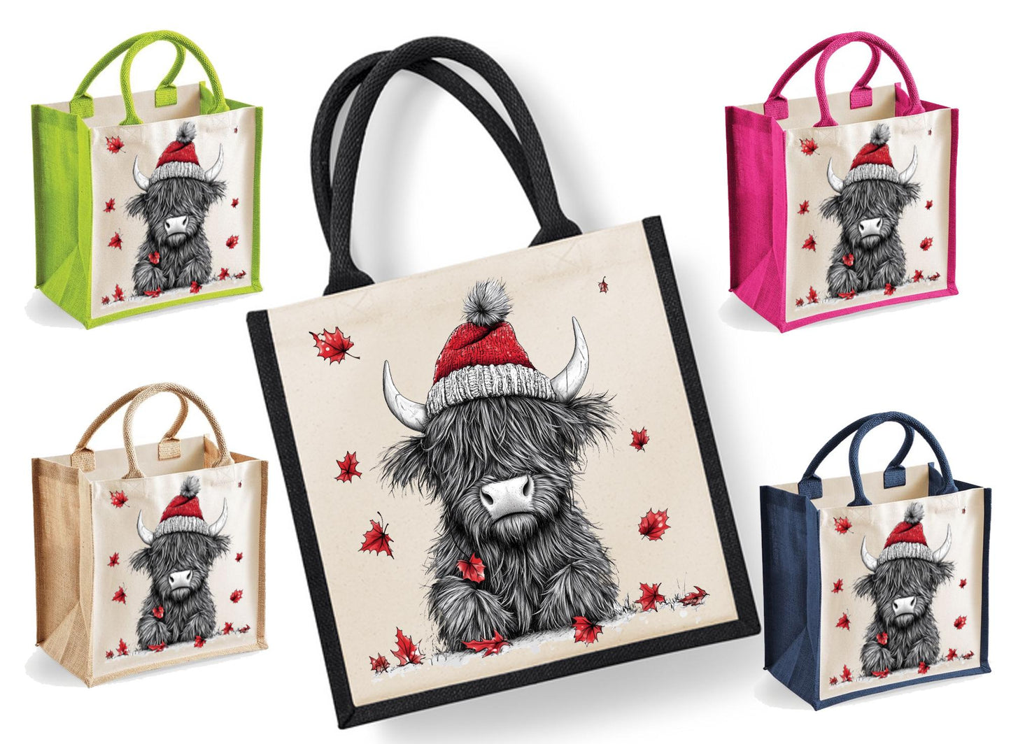 Highland Cow Tote Bag | Jute | Jute Tote Bag | Shopping Bag | Reusable Bag | Highland Cow