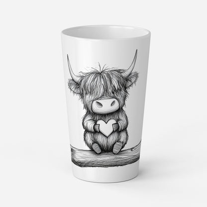 Personalised Mug | Latte Mug | Highland Cow | Christmas Mug| Coffee Cup | Hearts