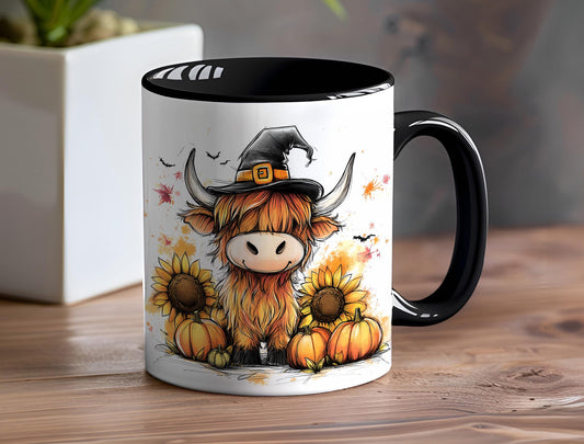 Personalised Mug | Coffee Cup | Highland Cow | Ceramic Mug| 10 Colour Choices | Highland Cow