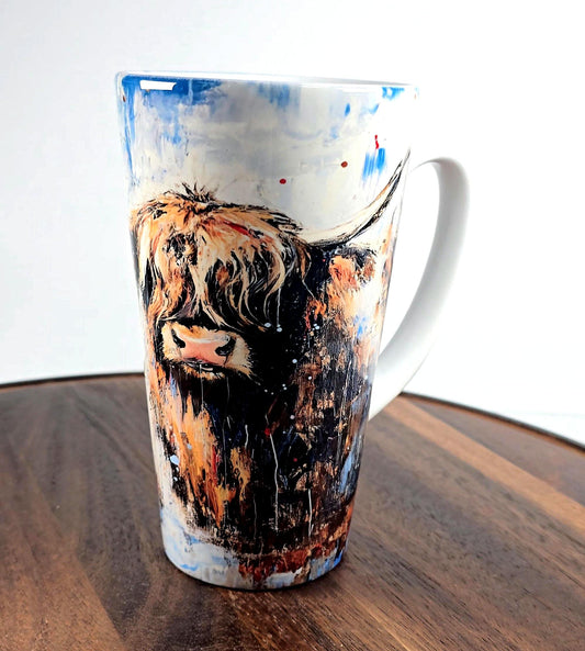 Personalised Mug | Latte Mug | Highland Cow | Christmas Mug| Coffee Cup |